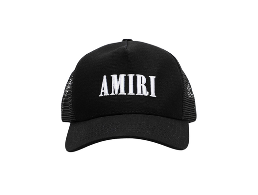 Amiri black cap white embroidery